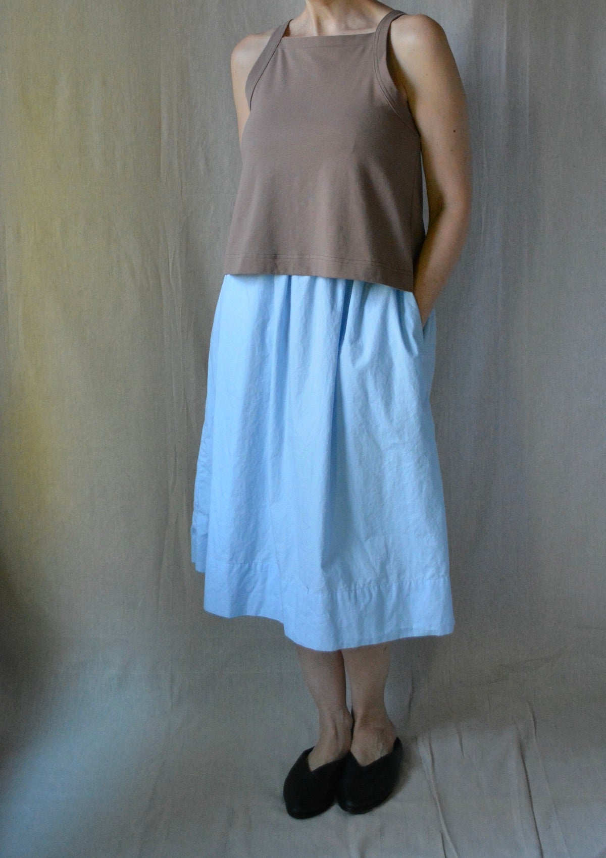 Poplin Asymmetrical Skirt, OOAK