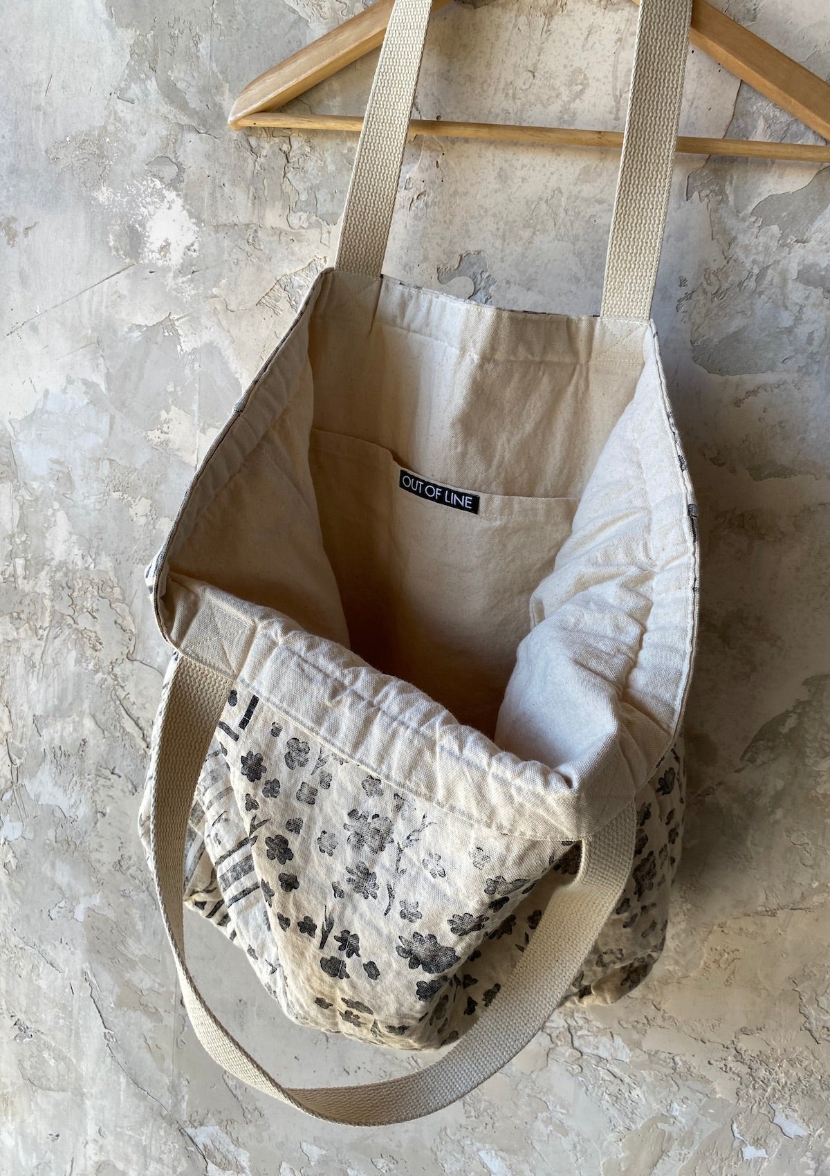 Block Print Quilted Tote