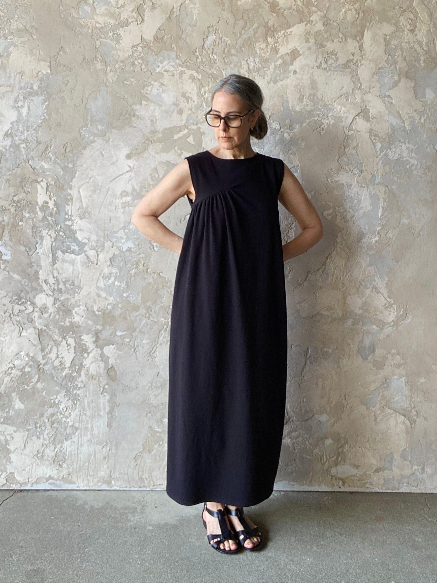 Side Drape Dress XL / heather charcoal