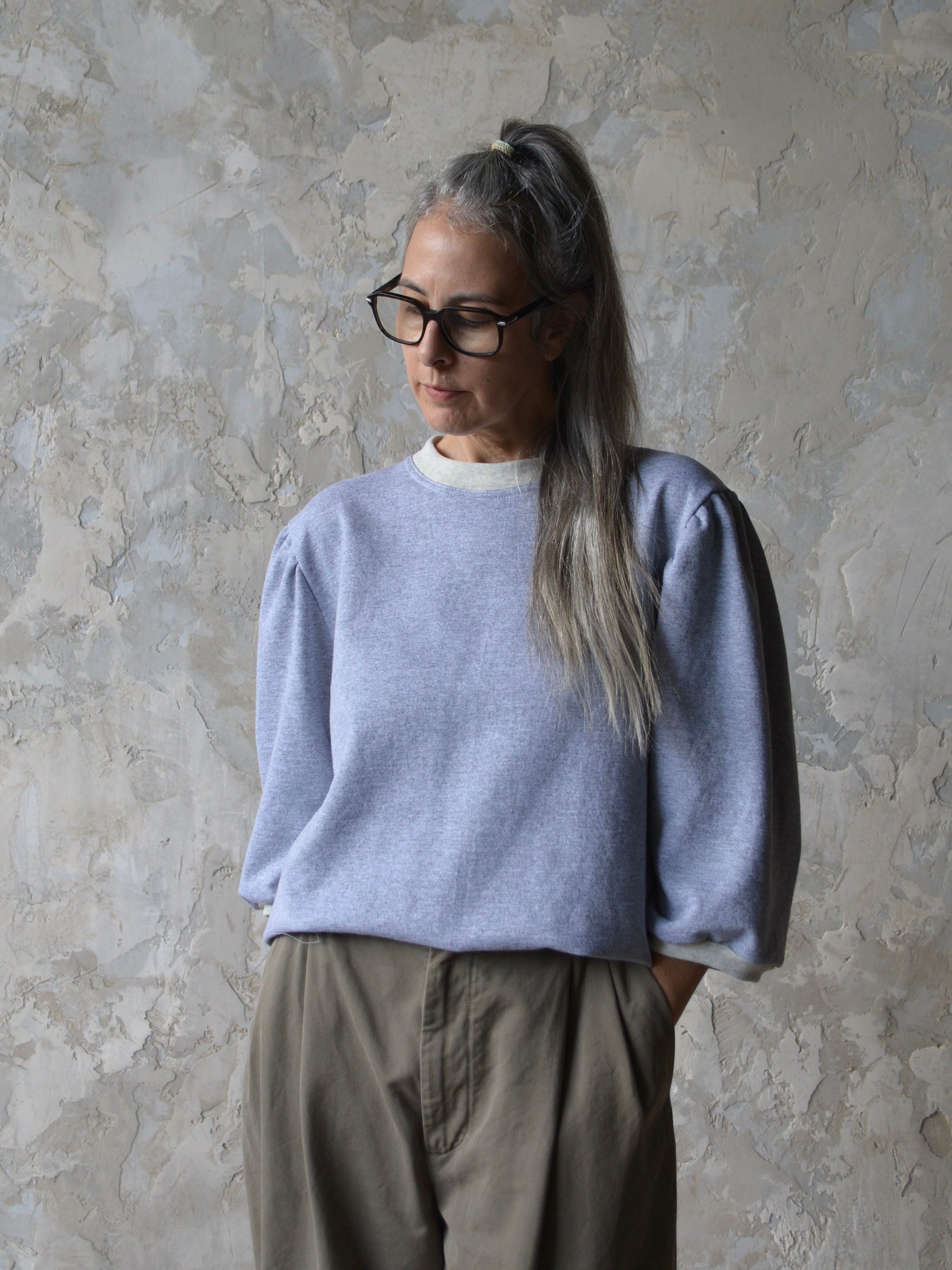 Relaxed Fit Heather Grey Sweatshirt for Women