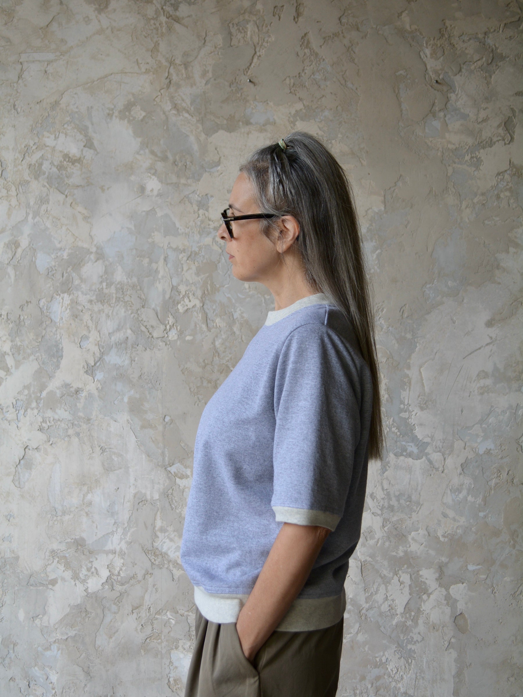 Heather Grey Short Sleeve Sweatshirt