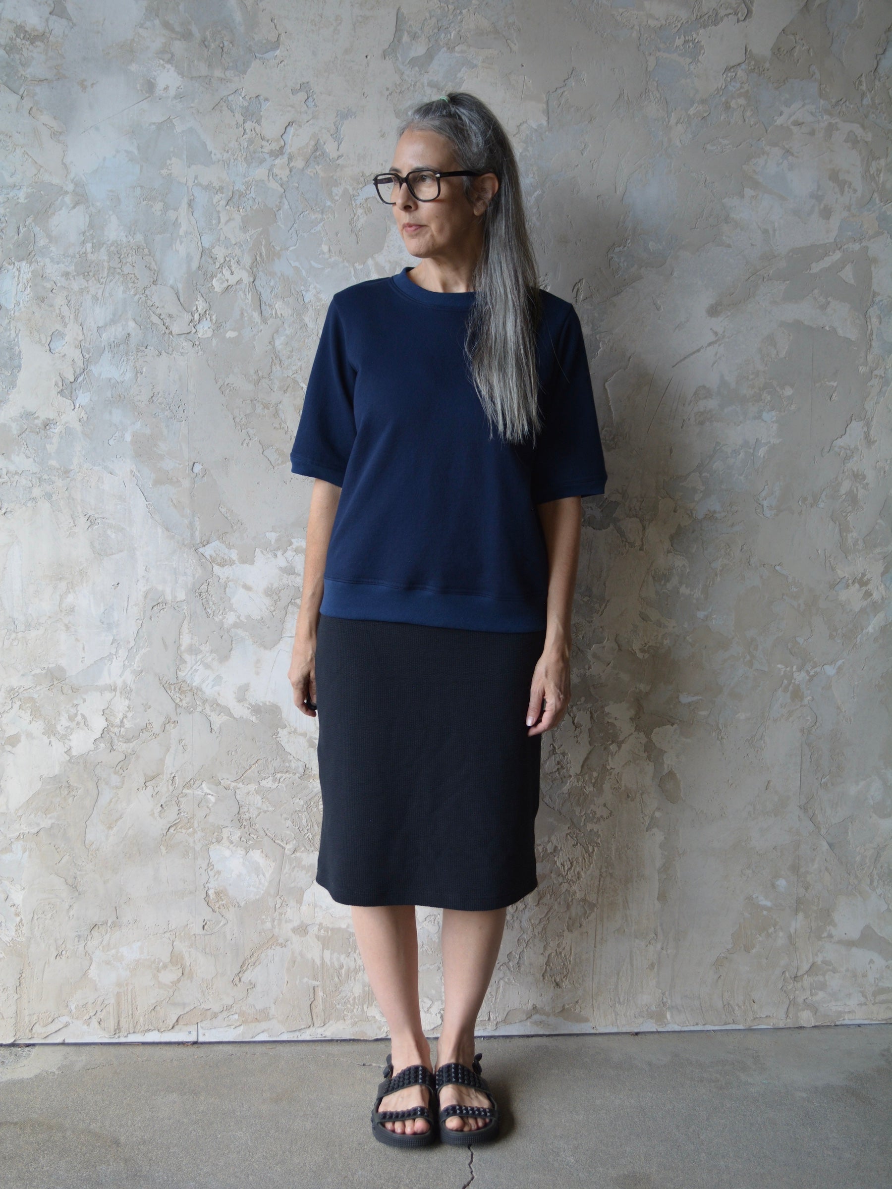 Black Tube Skirt Knee Length