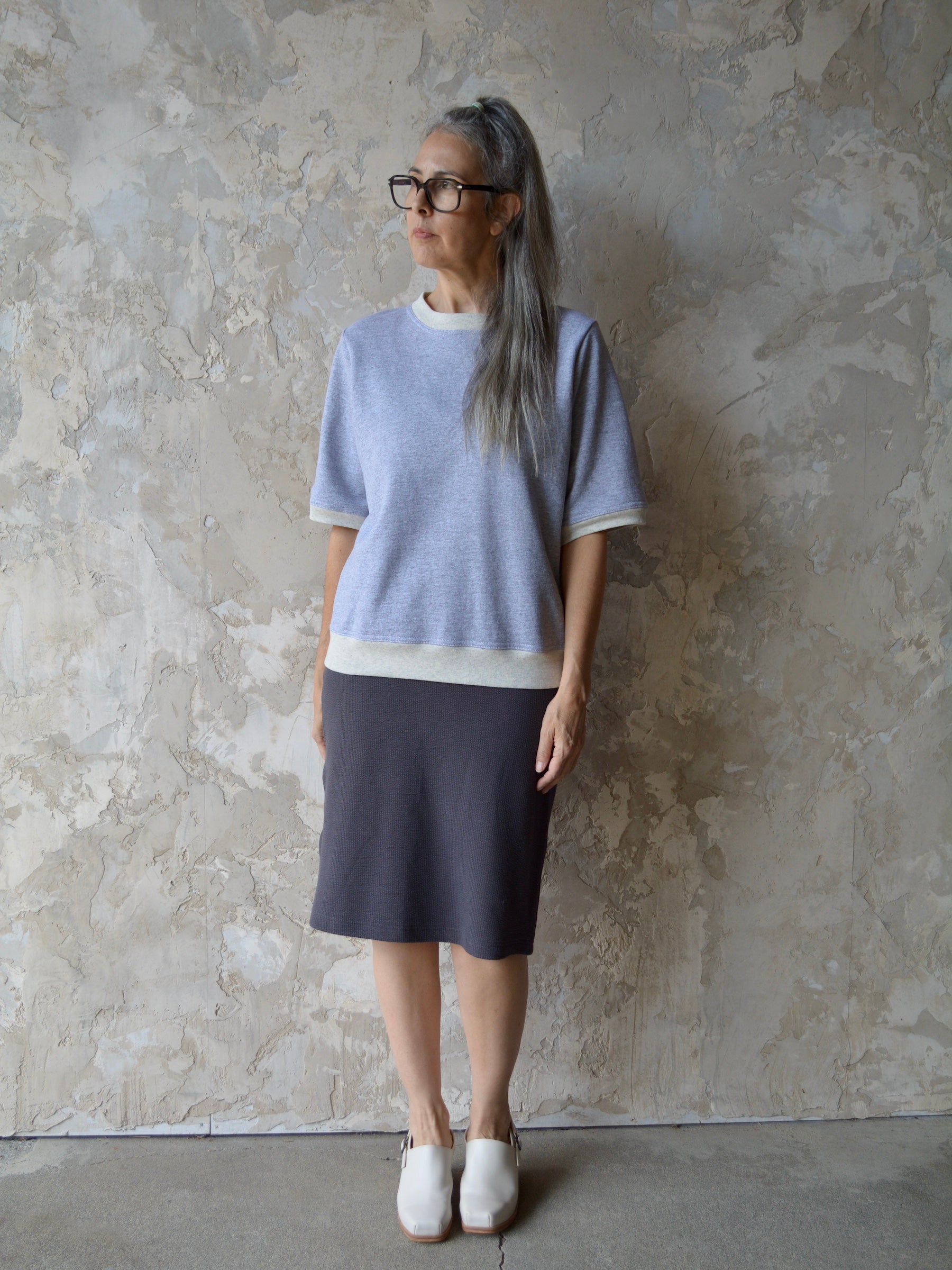 Grey Stretchy Tube Skirt Custom Length