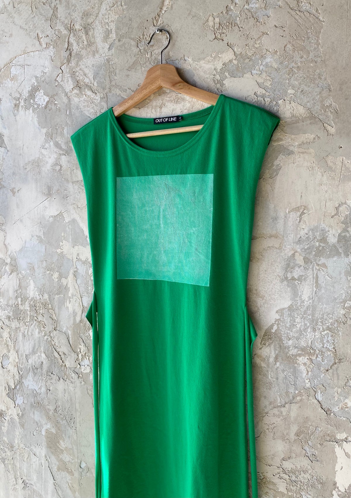 Medium, Square Dress, Bright Green