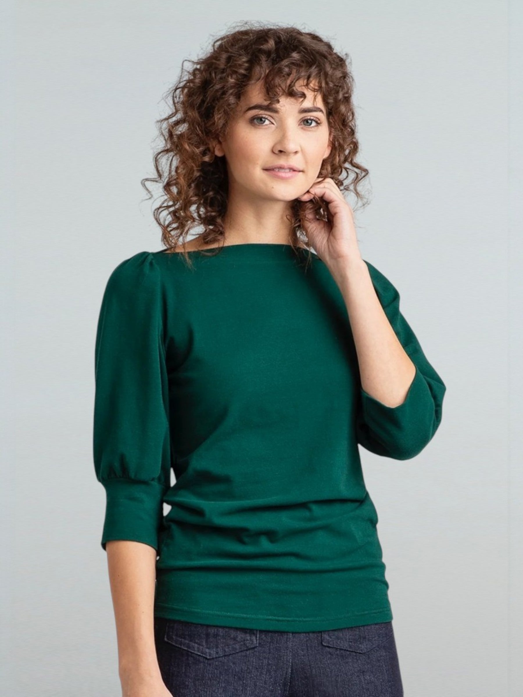 Envelope Top, Puff Sleeves