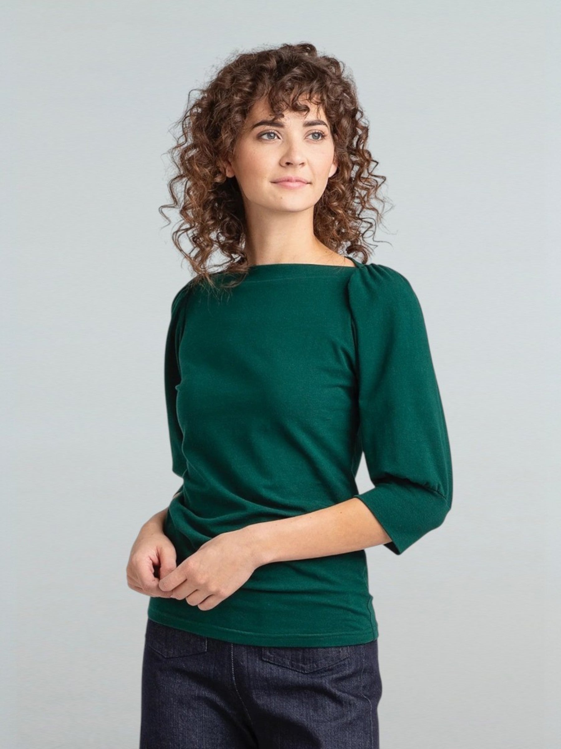 Envelope Top, Puff Sleeves