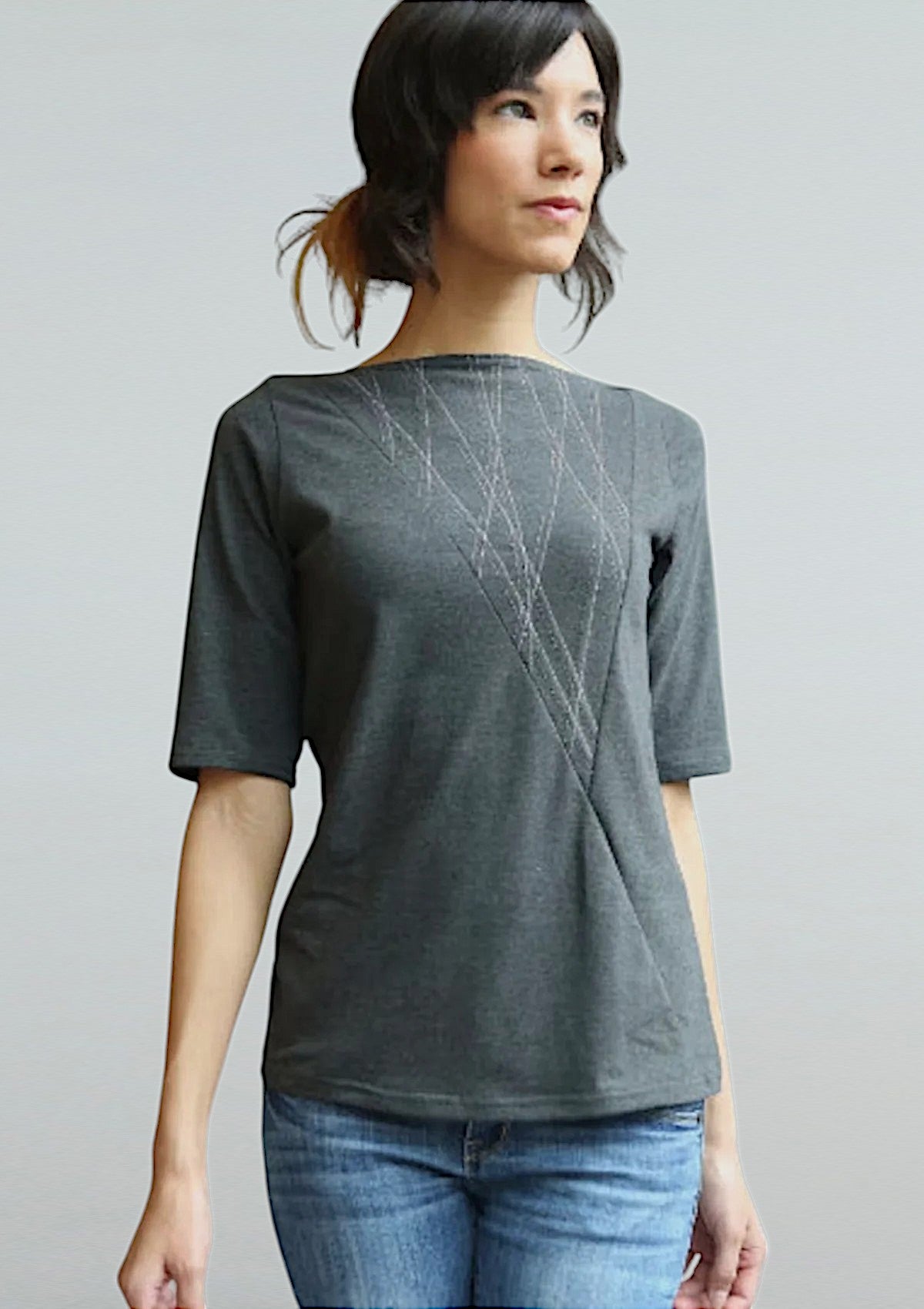 Small, Triangle Top Mid Sleeve, Teal