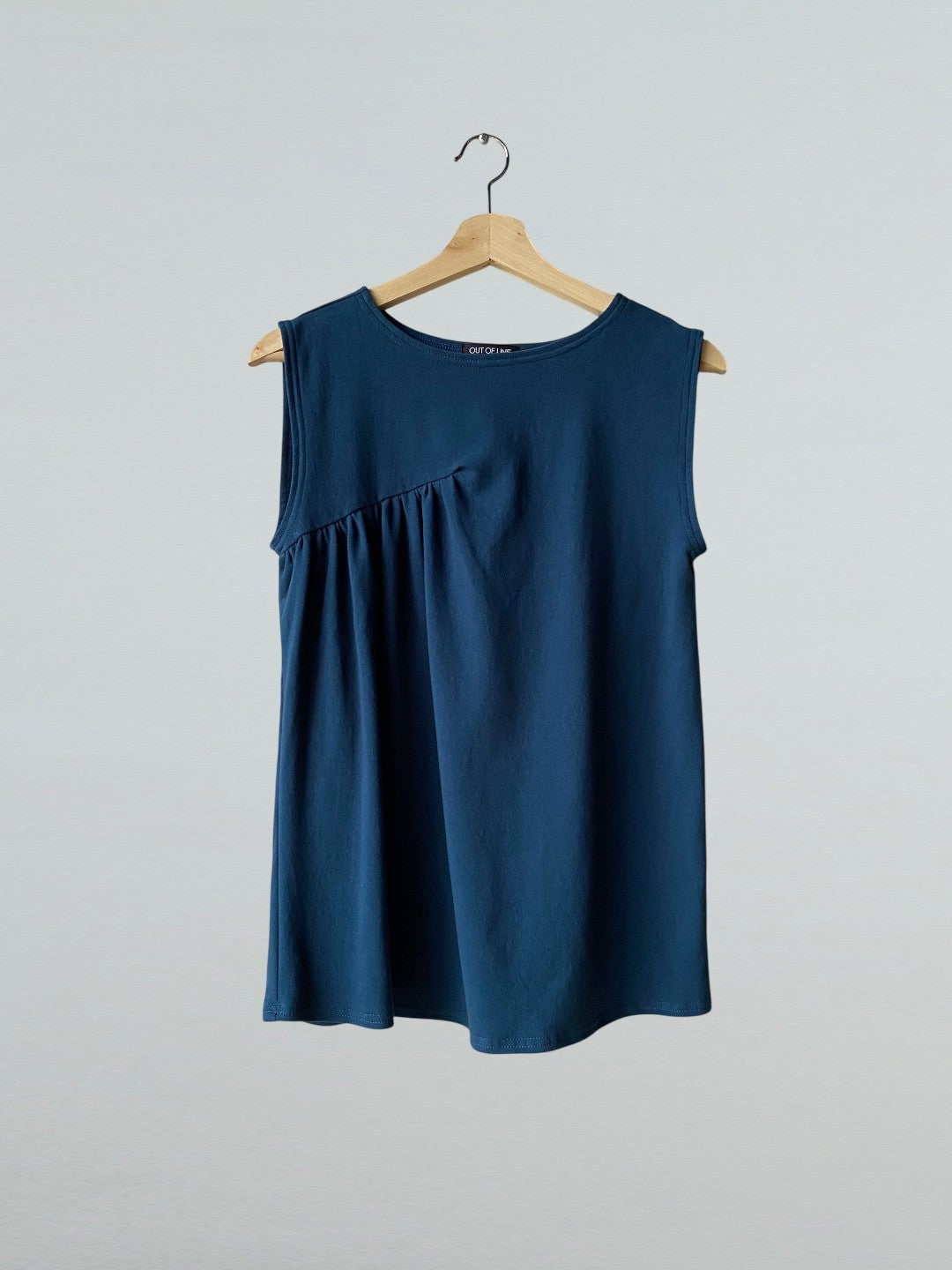 Side Drape Top in Teal