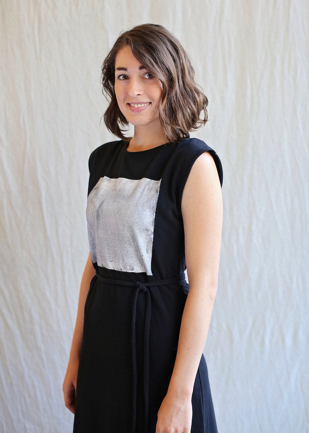 Large, Square Dress, Navy