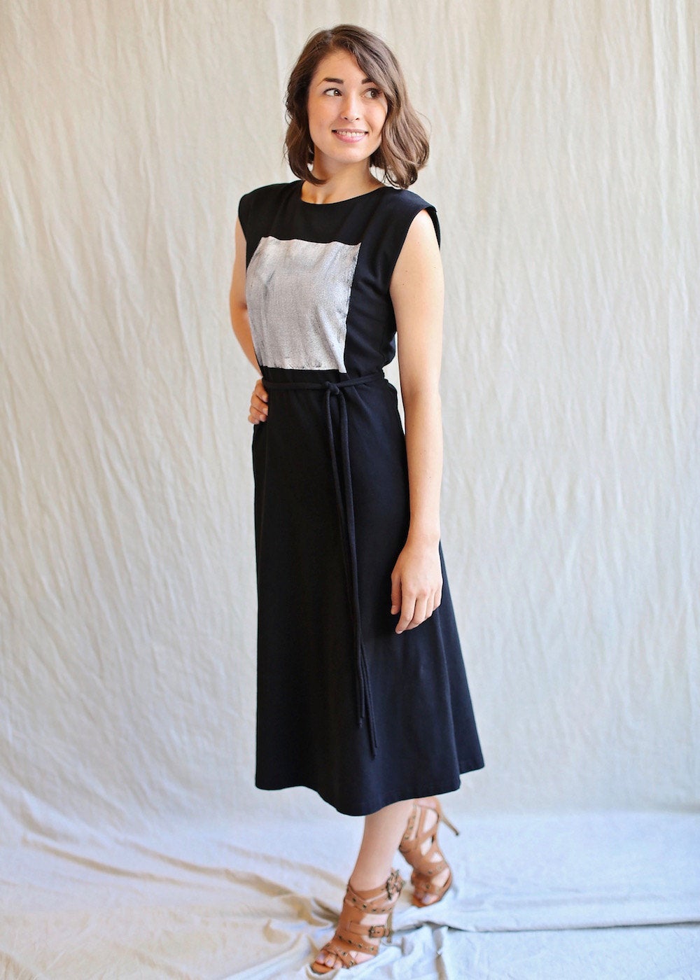 Large, Square Dress, Navy